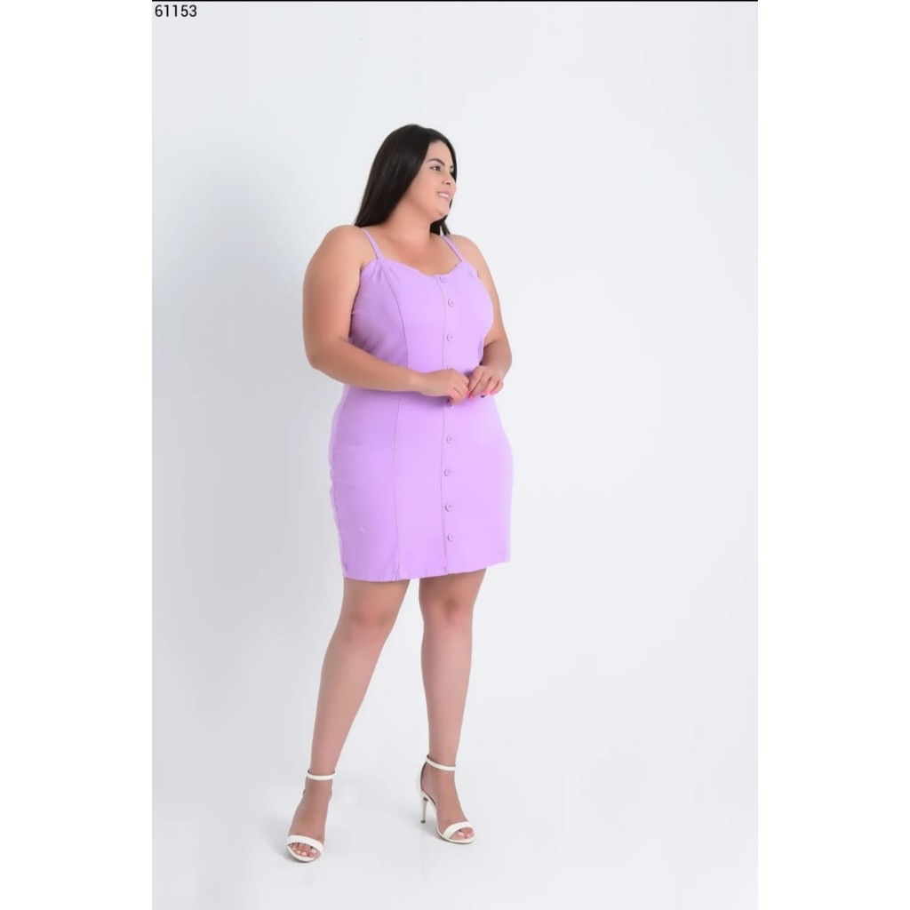 VESTIDO LILÁS JUSTO  PLUS SIZE CAMBOS