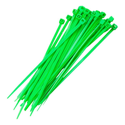 100 Abraçadeiras Nylon Fita Plástica Enforca Gato 2,5x100mm  Verde