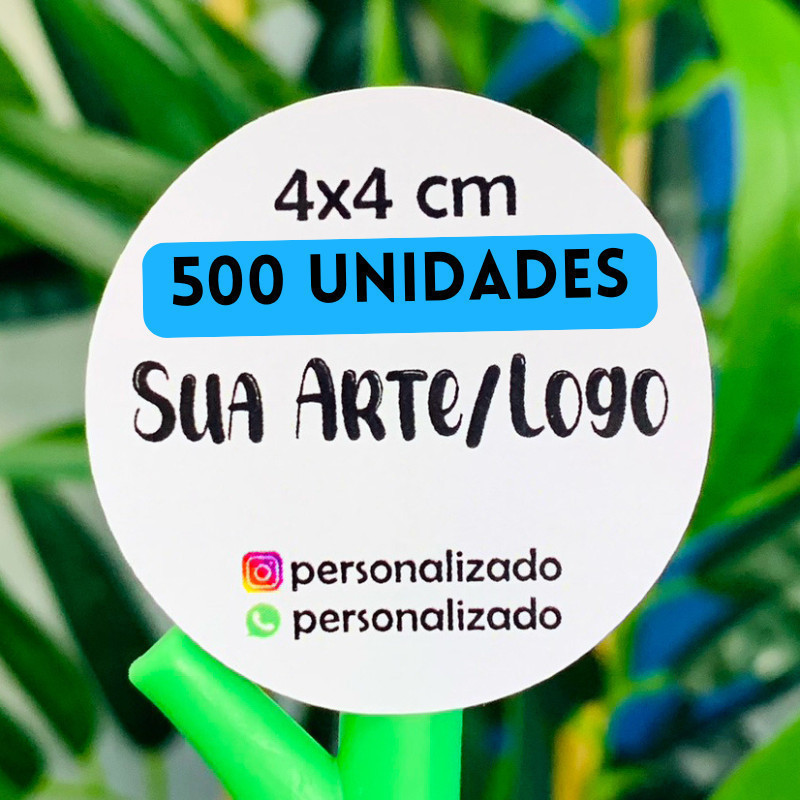 500 Adesivos Personalizados 4x4 cm Adesivo Embalagens Mande Sua Arte Duráveis Adesivo Personalizado Nome