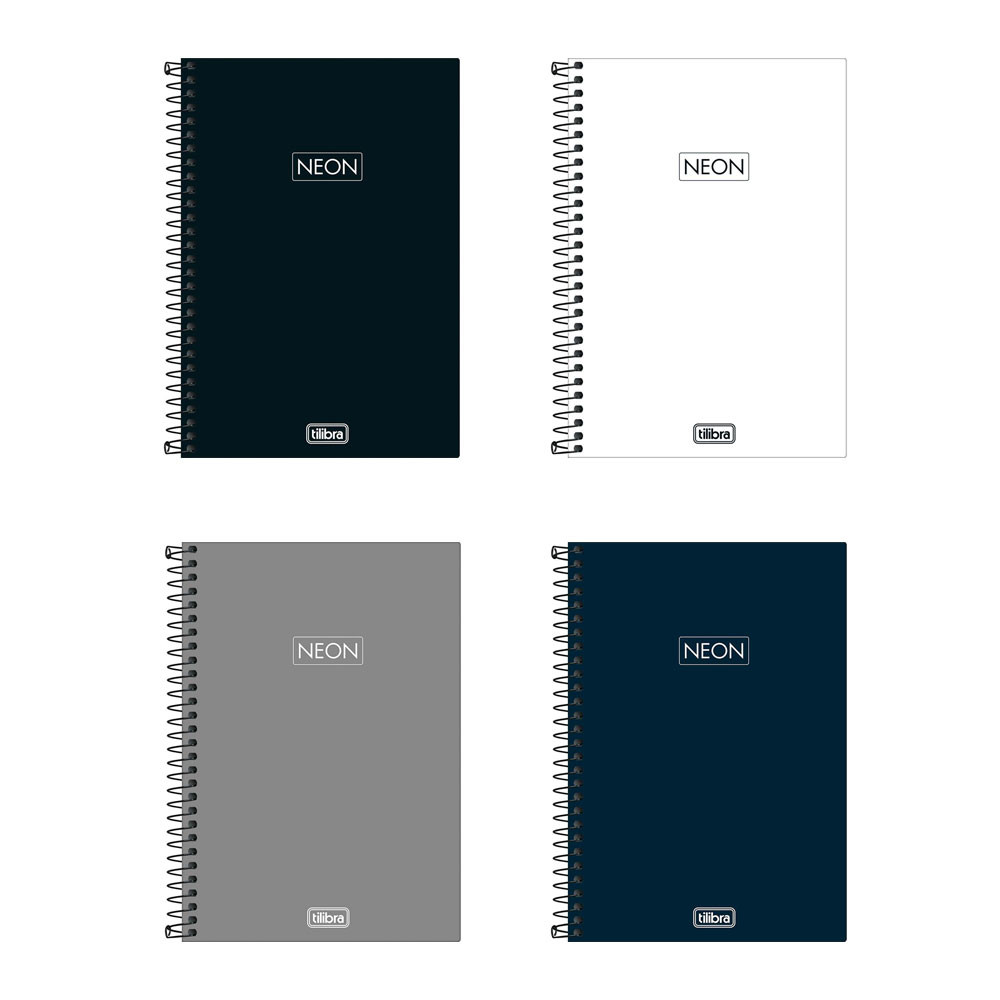 Caderno capa plástica 1/4 80 folhas Neon Cores Masculino Tilibra em Oferta na Shopee