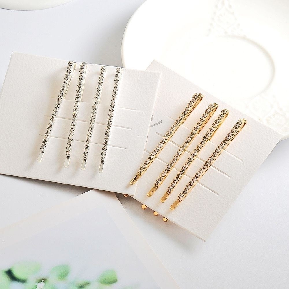 ANA1108 KIT 4/6/8/12 Unidades Grampo/Presilha De Cabelo Simples Com Strass Para Meninas em Oferta na Shopee