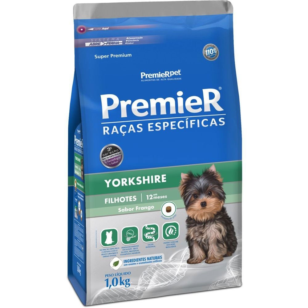 Ração PremieR Raças Especificas yorkshire filhotes frango 1,0kg