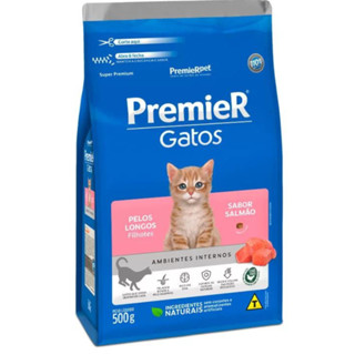Ração PremieR Ambientes Internos gatos filhotes de pelo longo salmão 500gr em Oferta na Shopee