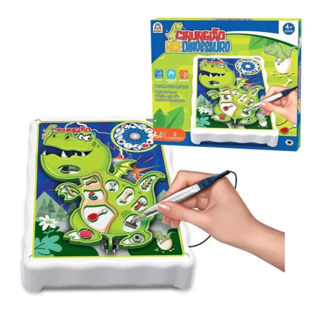 Jogo Infantil Cirurgião Game Dinossauro +4 Anos Braskit Brinquedo Infantil Educativo Coordenação em Oferta na Shopee