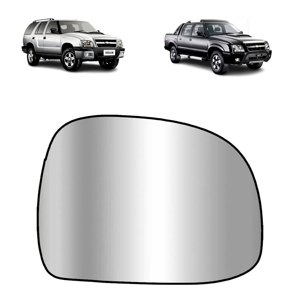 REFIL LENTE ESPELHO DO RETROVISOR  CHEVROLET S10 1995 A 2011 LADO DIREITO CONVEXO (COM BASE)