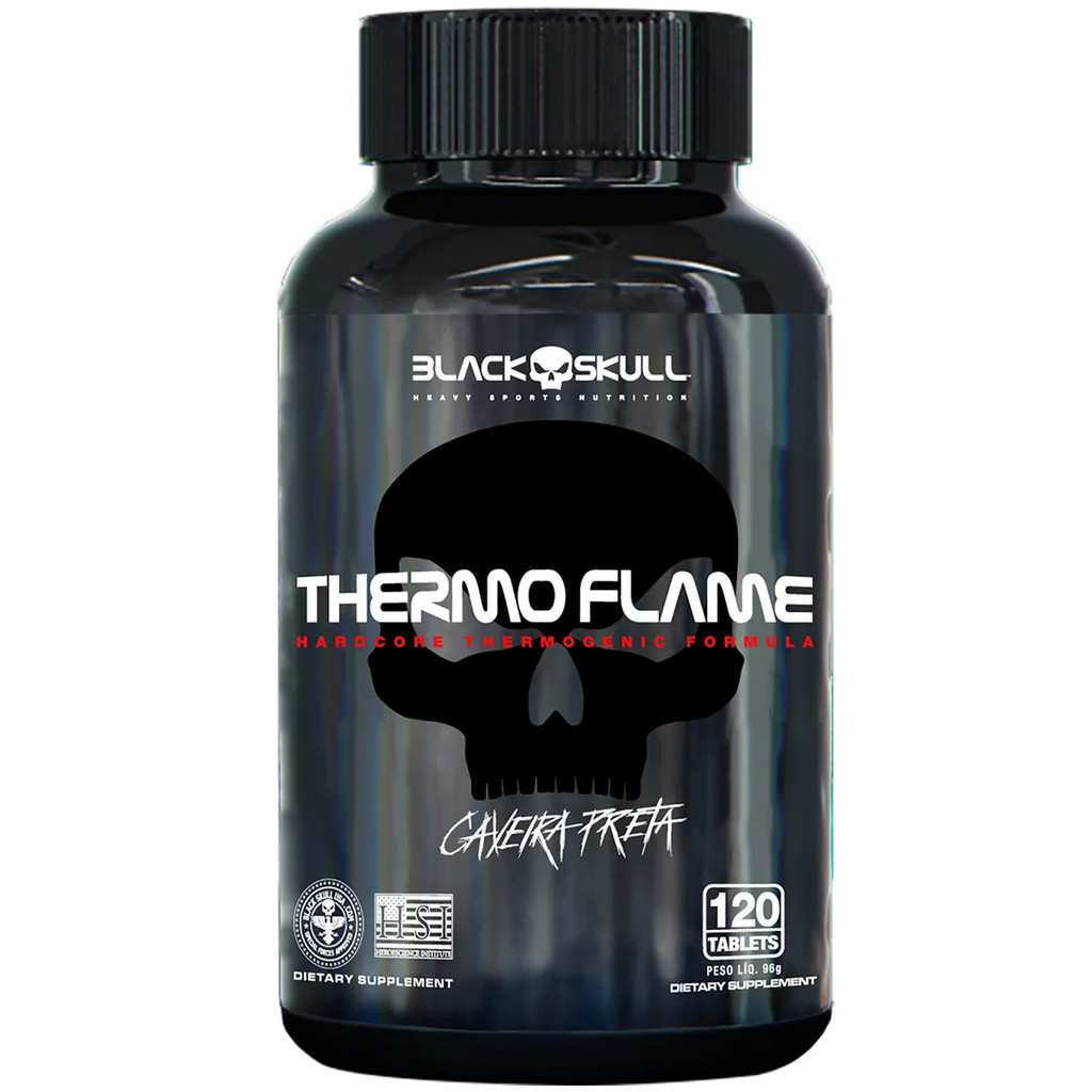 Thermo Flame é um Termogênico de 120 Tabletes da Black Skull em Oferta na Shopee