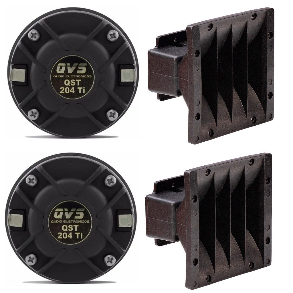 2 Kit Driver Qvs 204 titanio 60 Rms + Guia De Onda Som Profissional Line Array