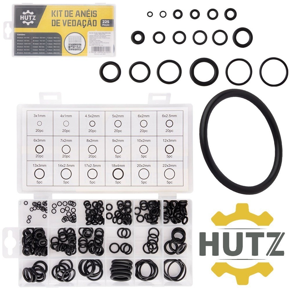 Kit de Anéis de Vedação Hutz 225 Peças