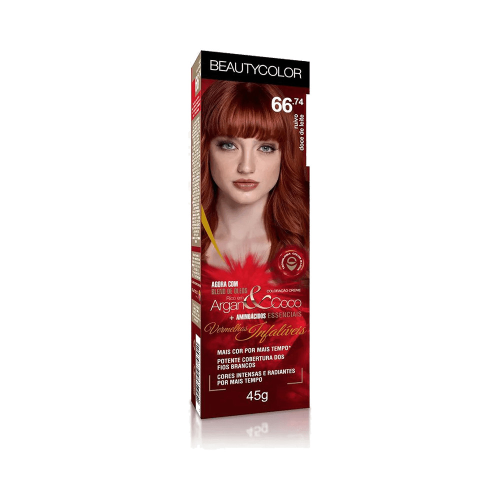 Coloração Beauty Color 66.74 Ruivo Doce de Leite em Oferta na Shopee