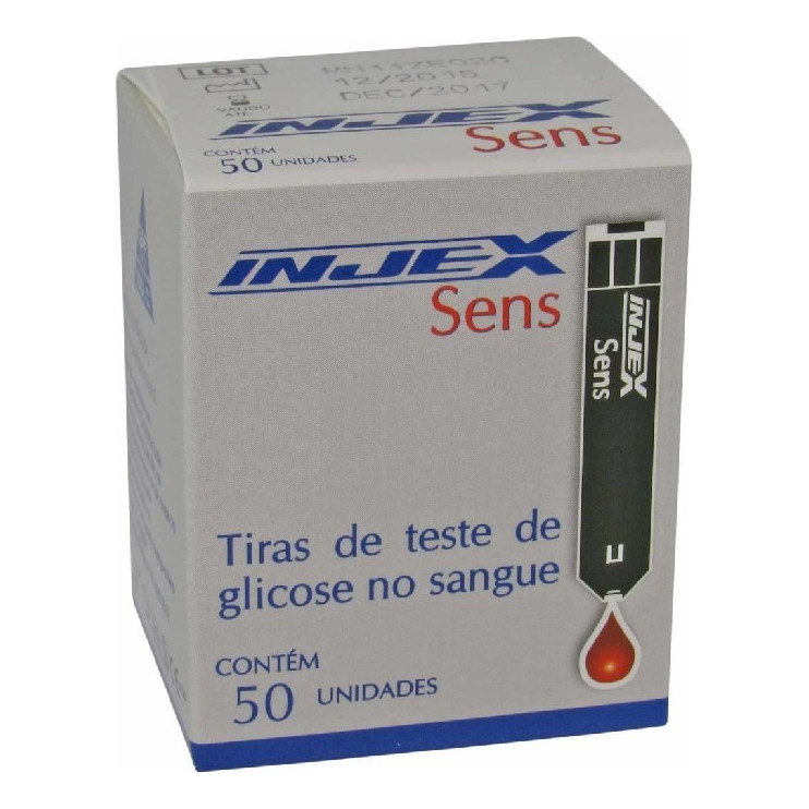 Tira Para Controle De Glicemia Glicose Cx 50un Injex Sens Ii