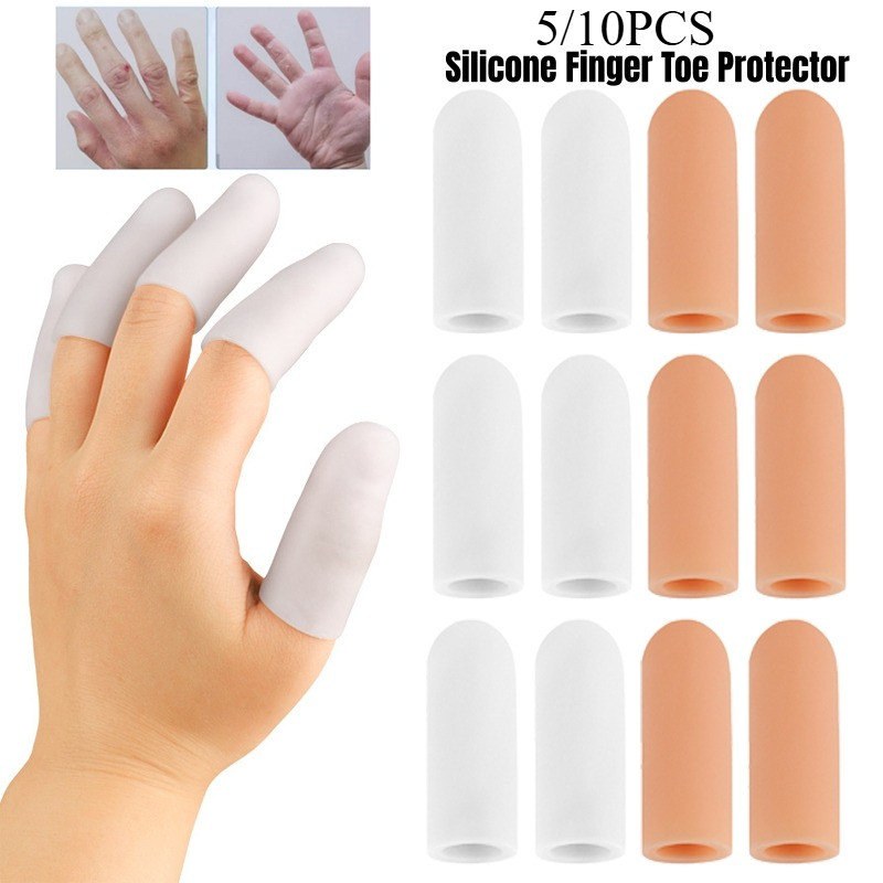 5/10 Pcs Silicone Resistência A Altas Temperaturas Resistente Ao Desgaste Proteção Para Os Dedos Capa Antiderrapante