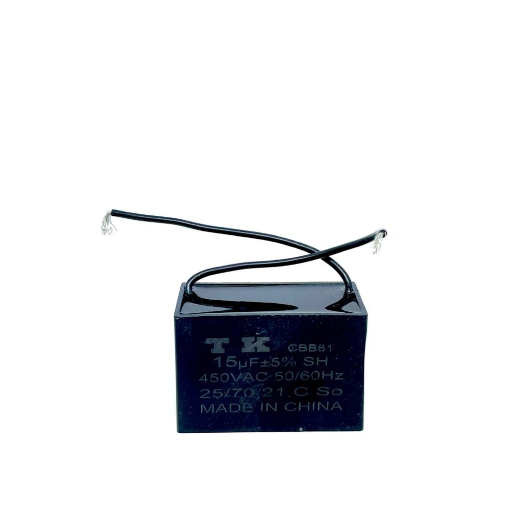 CAPACITOR PPM 15UF 450VCA 60X29X40MM TERMINAL FIO 15UF 450V CBB61 TK