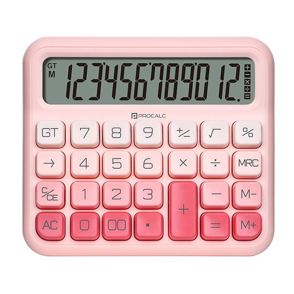 Calculadora de mesa 12 dígitos PC315-PK Rosa Procalc