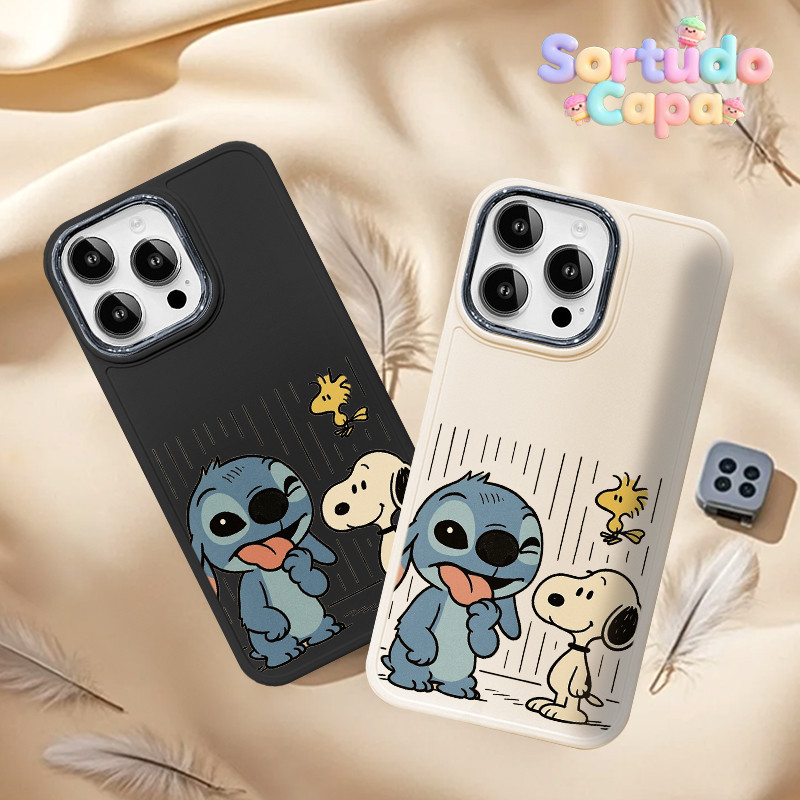 Capa Para iPhone 6 6s 7 8 16 15 14 13 12 11 XS XR Pro MAX Plus DDXK Moda Bonito Disney Stitch Snoopy Caso - detalhe