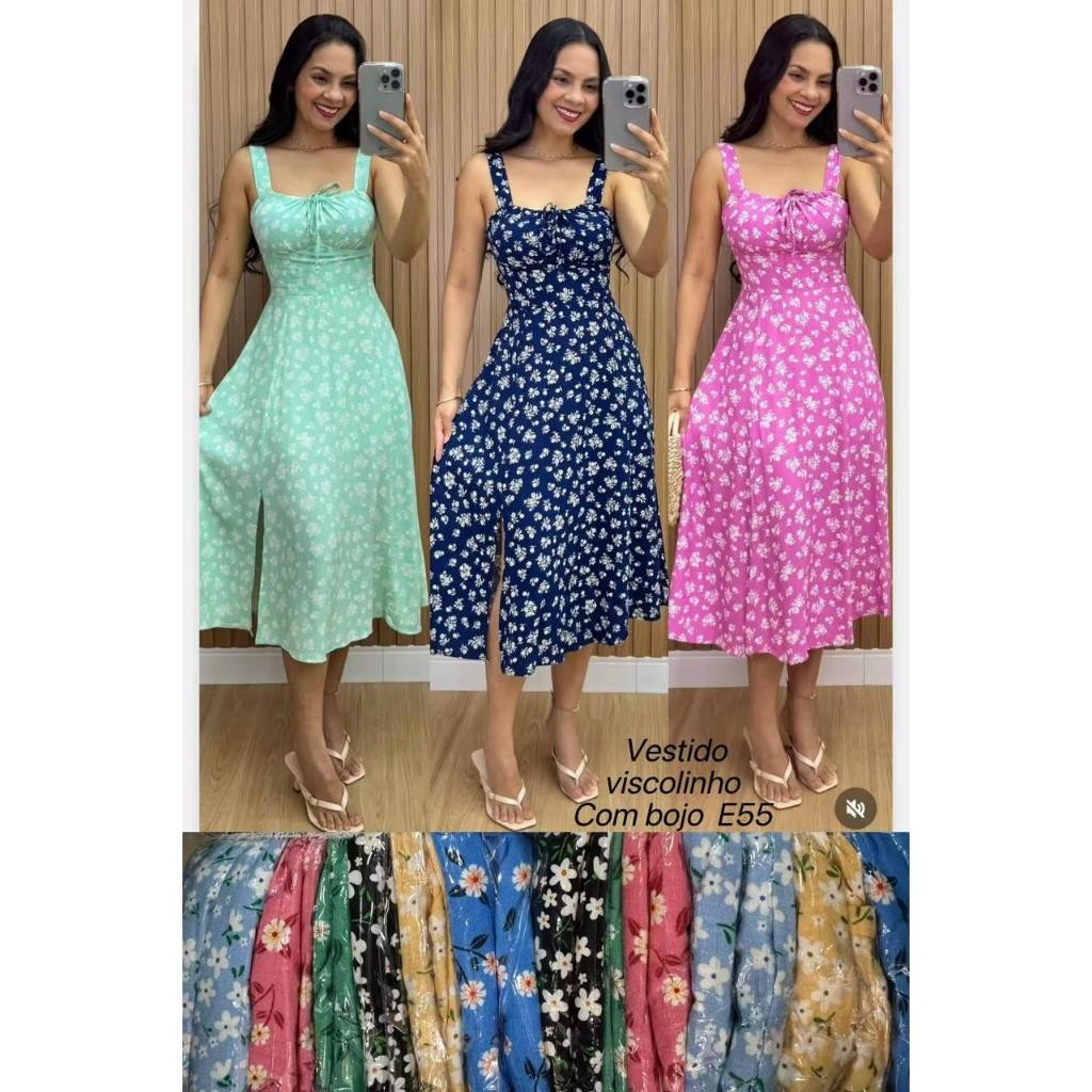 vestidomidi,vestido floral feminino,vestido verao casual,vestido alcas finas ,vestido romantico,vestido leve