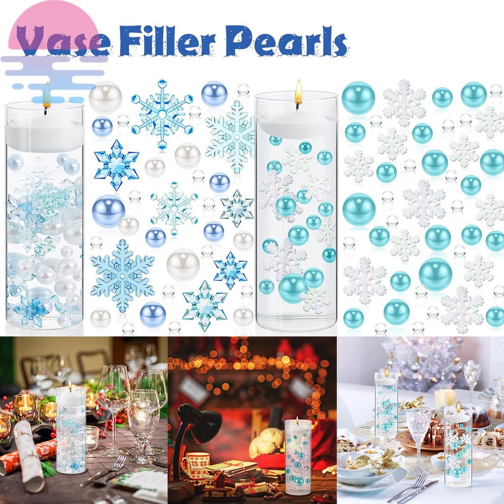 Enchimento De Vaso De Natal Acrílico Pérolas Flutuantes Para Vasos Criativo Pérola Floco De Neve SHOPSKC5266