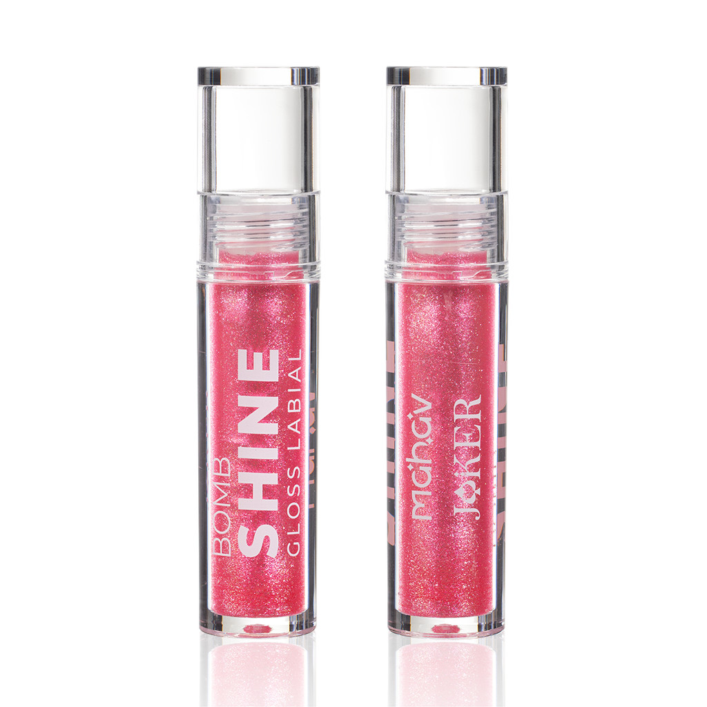 Gloss Labial Bomb Shine Joker Mahav Cor Rosa Radiante em Oferta na Shopee