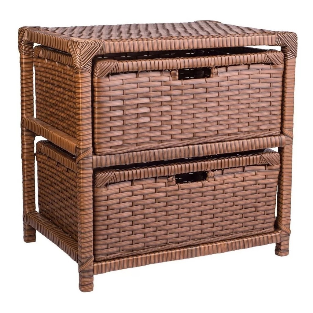 Gaveteiro Sintético Organizador Artesanal 2 Gavetas 45x44x32 em Oferta na Shopee