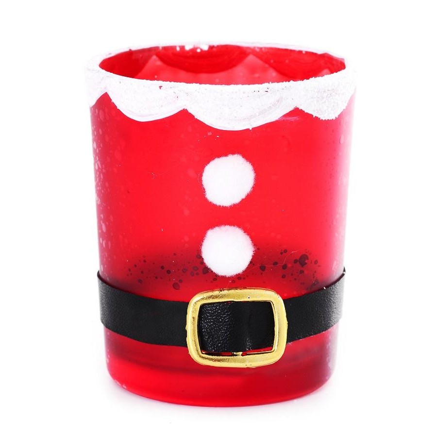 Castiçal Papai Noel Sortido Vidro 1 PC 6x6x7 cm Decoração de Natal
