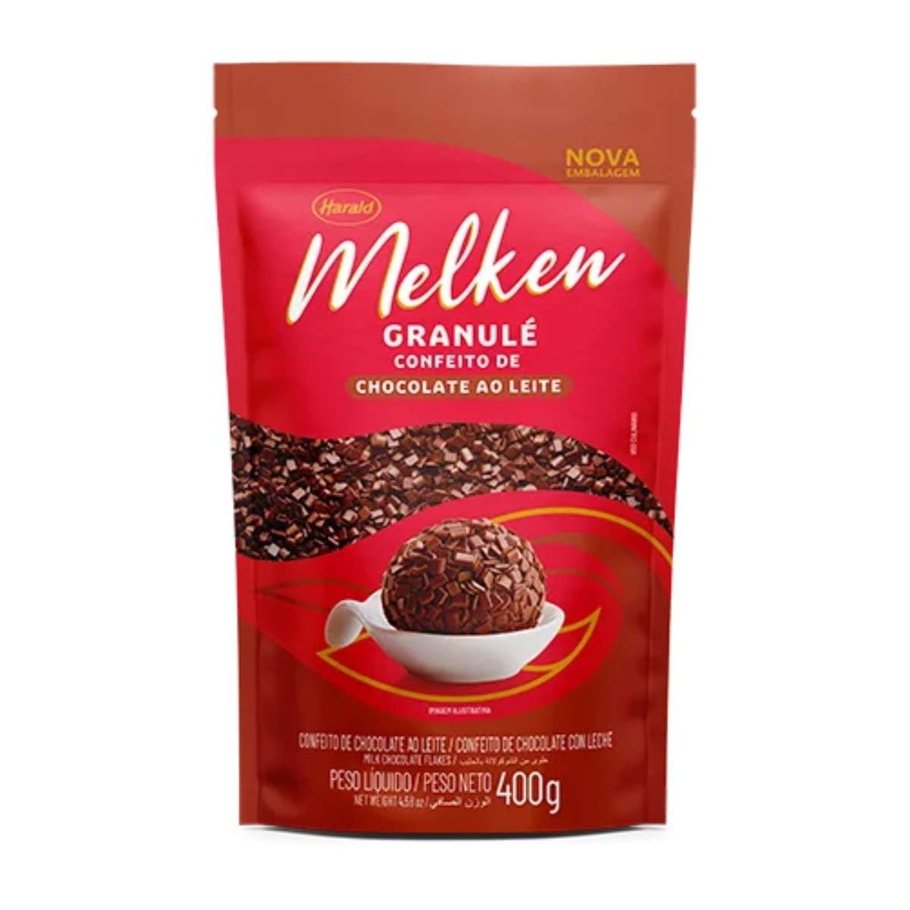Chocolate Melken Granulé ao Leite 400g HARALD em Oferta na Shopee