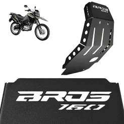 Peito de Aço Grosso e Protetor de Carter Bros 160cc Preto Proteção Motor Frontal 2016 até 2026