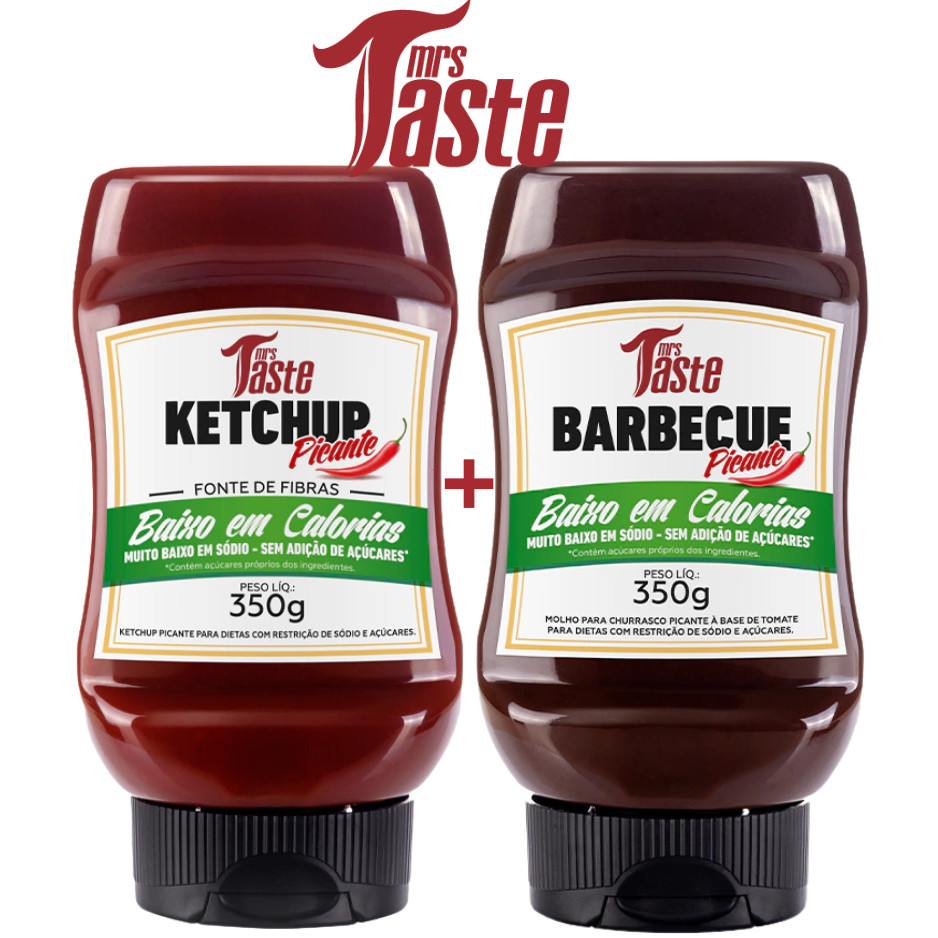 MRS TASTE KIT MOLHO PICANTE KETCHUP + BARBECUE PICANTE 350G - BAIXO EM CALORIAS