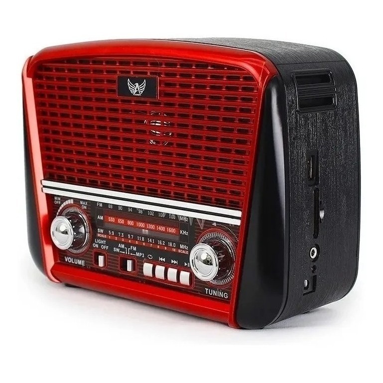 Radio Retro Recarregavel Altomex Fm Am Usb Aux Sd Pendrive Bluethoot com Lanterna JD-107