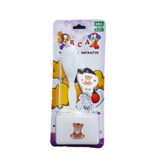 Kit Pente/Escova/Saboneteira/Prend Chupeta Rca 4 Peças em Oferta na Shopee
