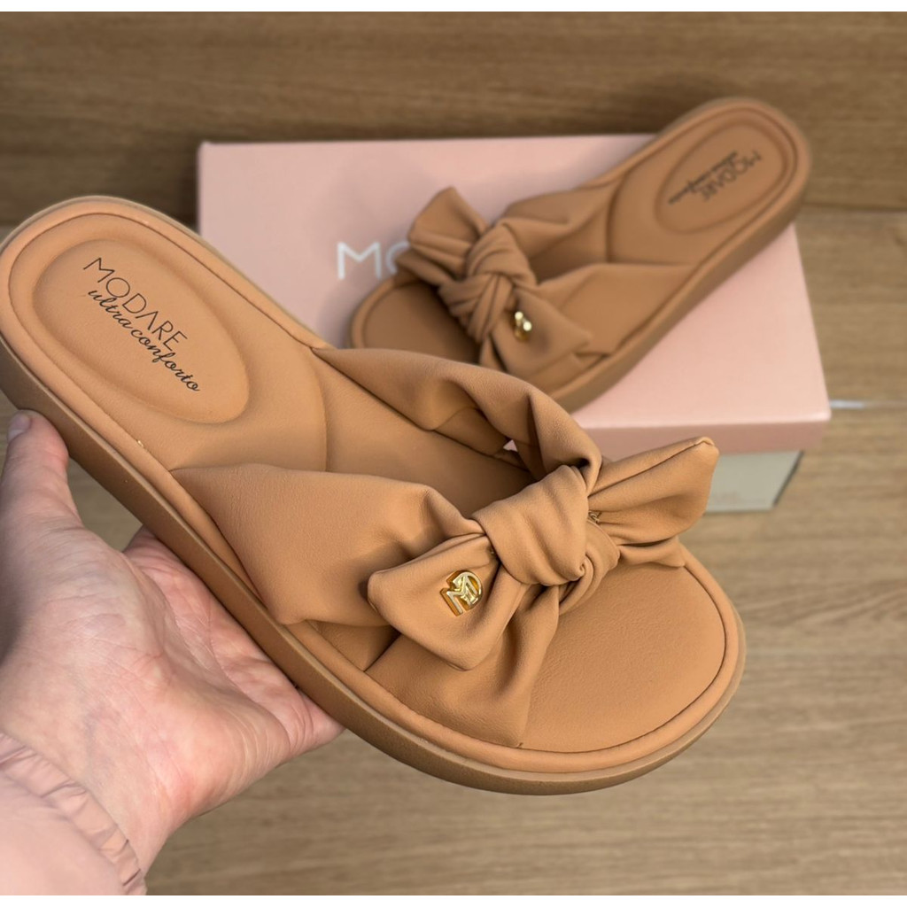 Chinelo Tamanco Sandália Modare Laço Ortopédica Slide Macia