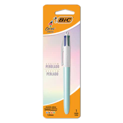 Caneta esferográfica 1.0 retrátil Azul Perolada 4 cores Bic