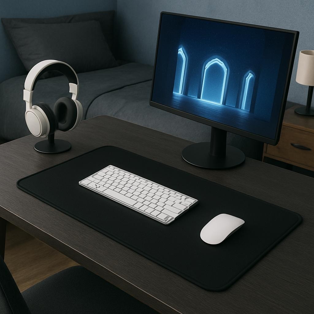 Deskpad Gamer Preto Base Emborrachada Speed Ergonômico Escritório