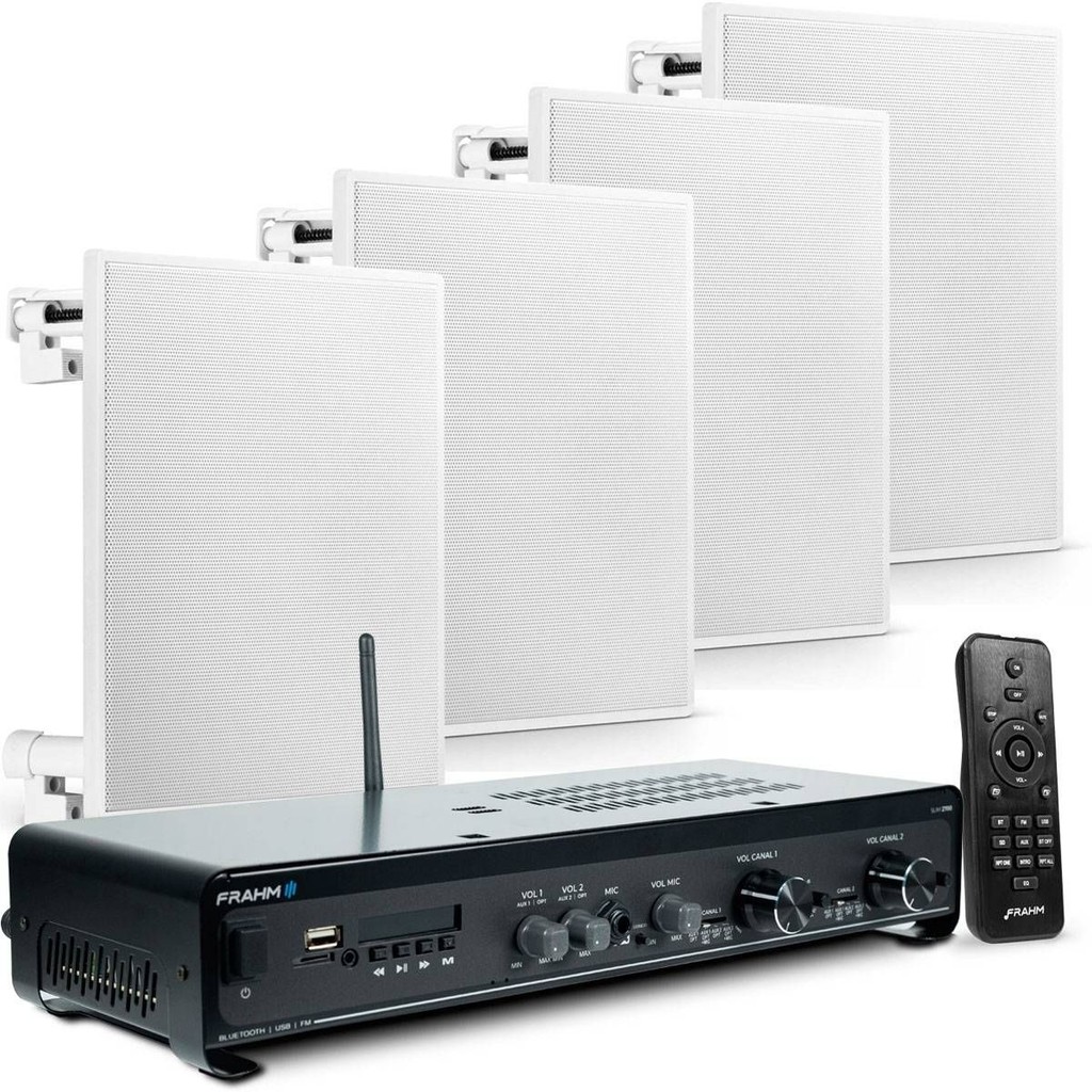 Kit Som Ambiente 160W Amplificador Slim 2700 + 4 Arandelas CS 6”