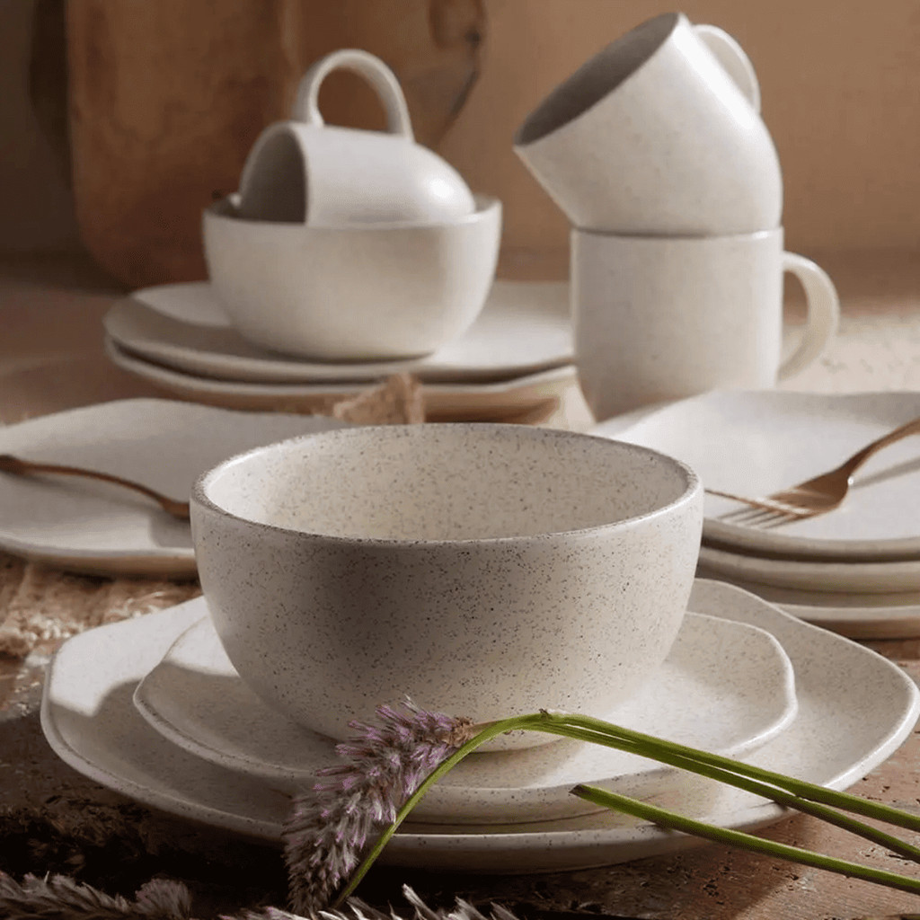 Pratos De Sobremesa 20cm Orgânico Orion Cerâmica Off White — imagem 2 de 2
