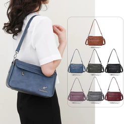 CHENXIAOHONG Bolsa de Ombro Feminina – Couro Macio, Multifuncional e Bolsa Mensageiro Casual