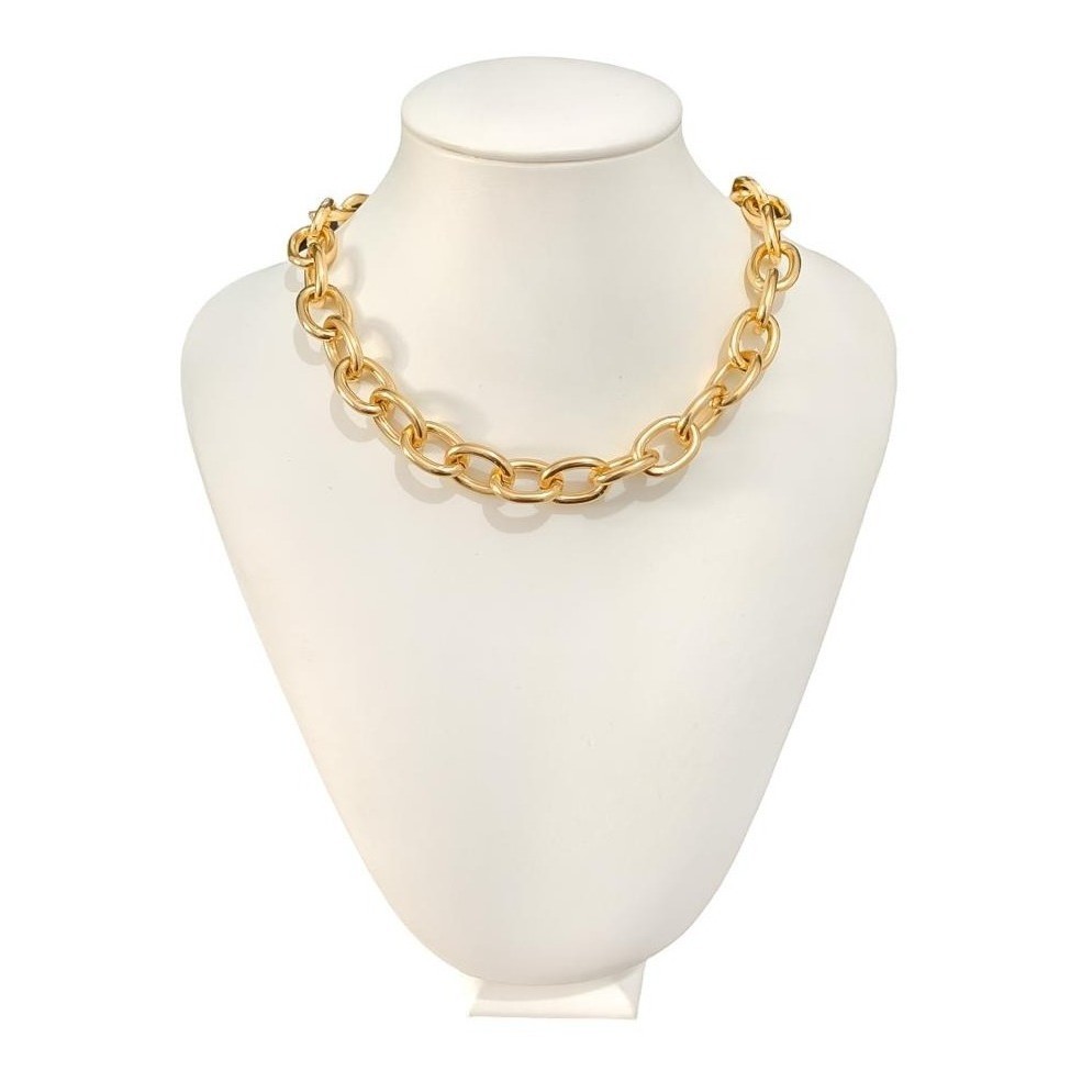 Gargantilha Choker Elos Grossos Banhado Ouro 18k C/garantia Dourado