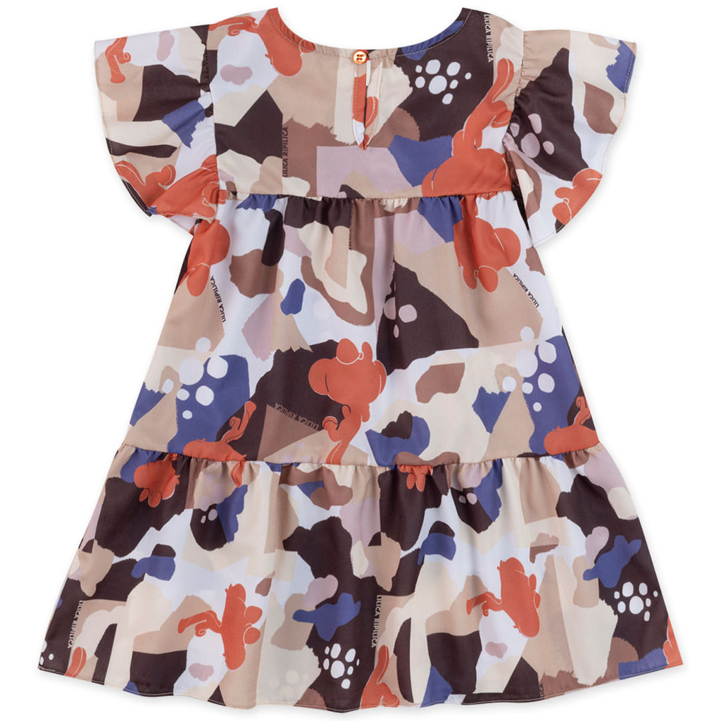 Vestido Geométrico Manga Curta Bebê Feminino Lilica Ripilica
