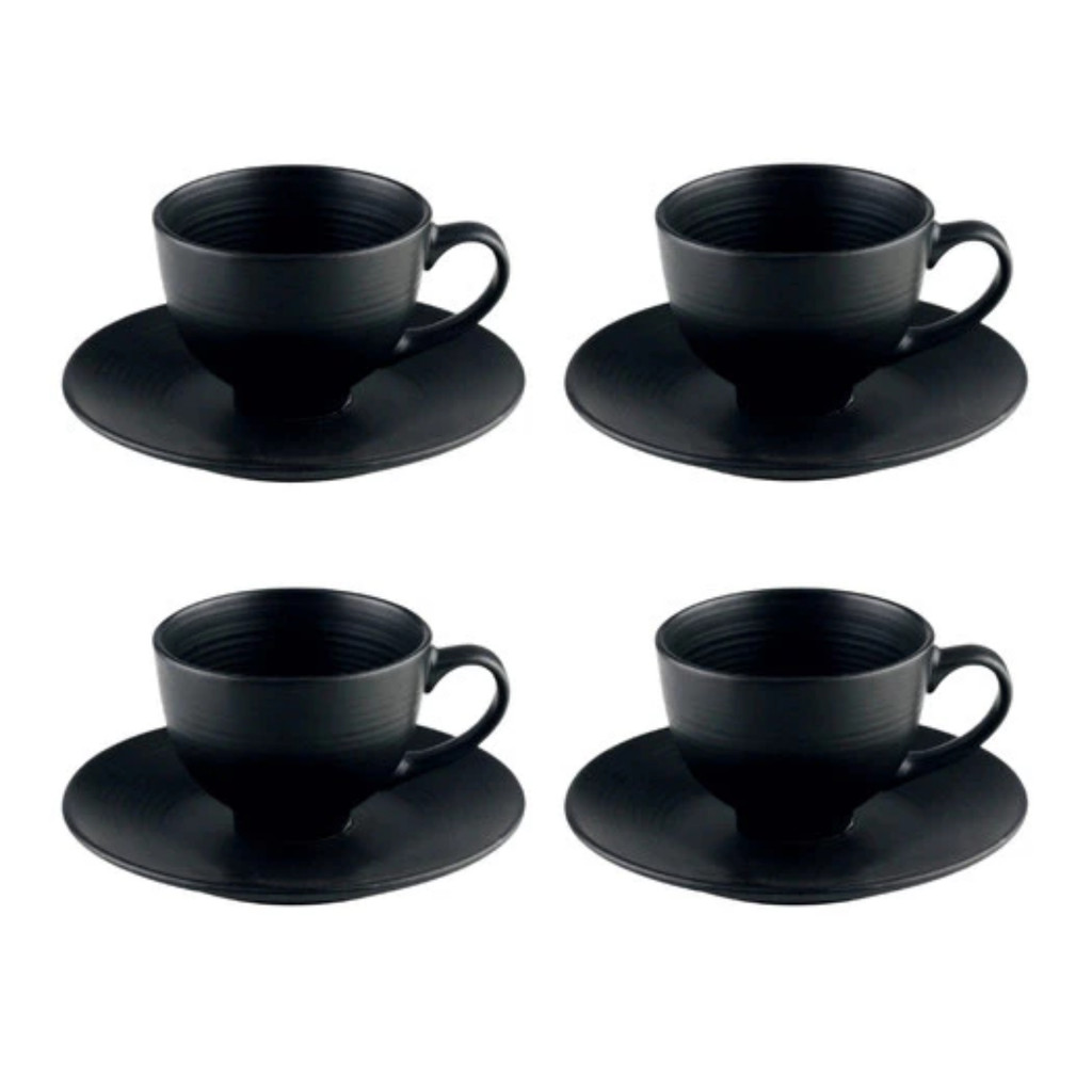 Jogo Xicaras de Chá Café Com Pires 210ml Kit 4 Peças Cerâmica em Oferta na Shopee