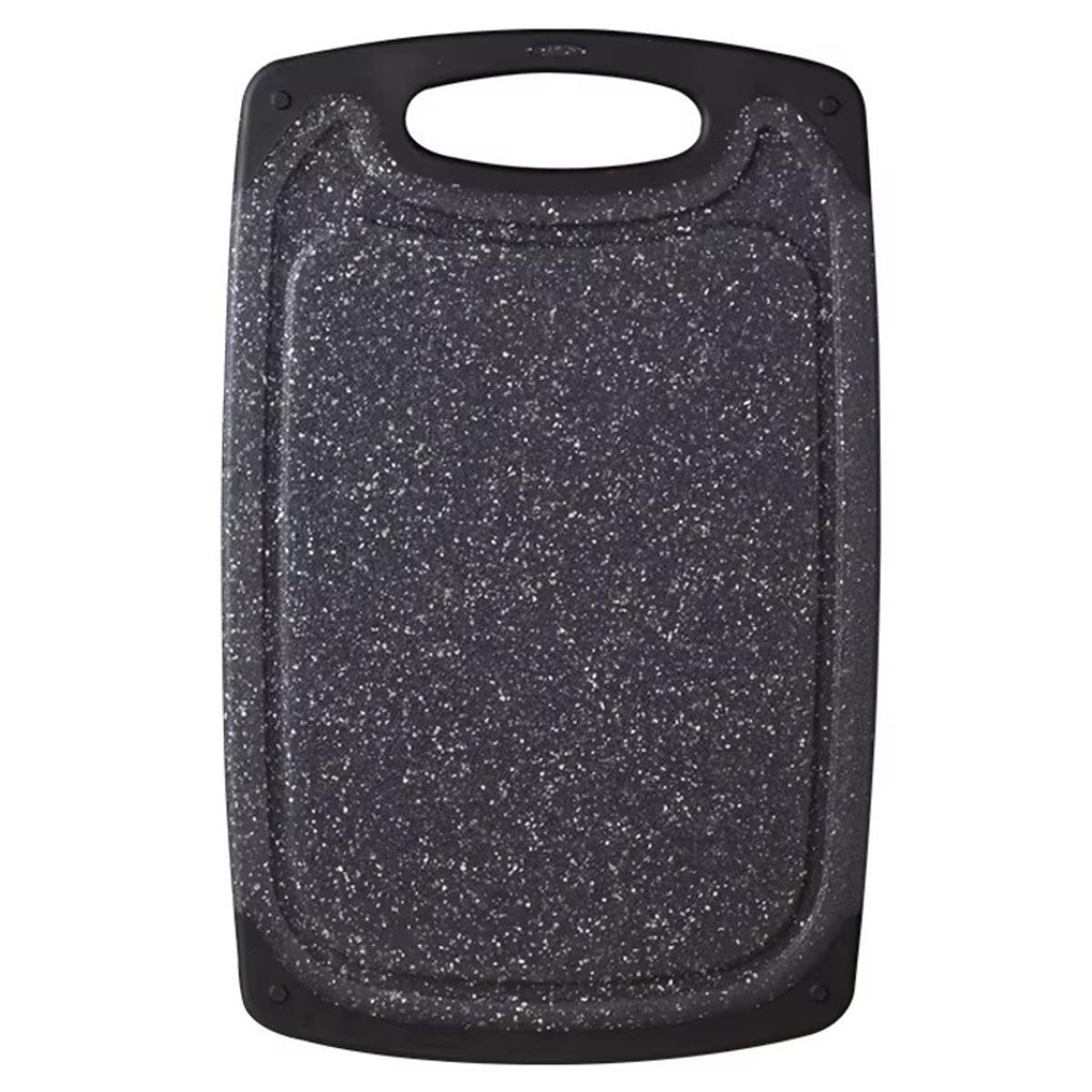 Tábua de Corte Pequena 25x14,5cm Polímero Resistente Base Antiderrapante Preta Cozinha