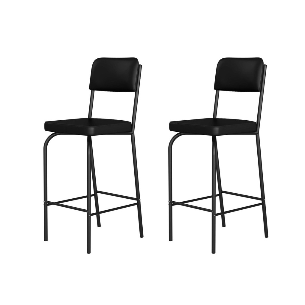 Kit 2 Banquetas Altas para Cozinha Vintage Preto em Oferta na Shopee