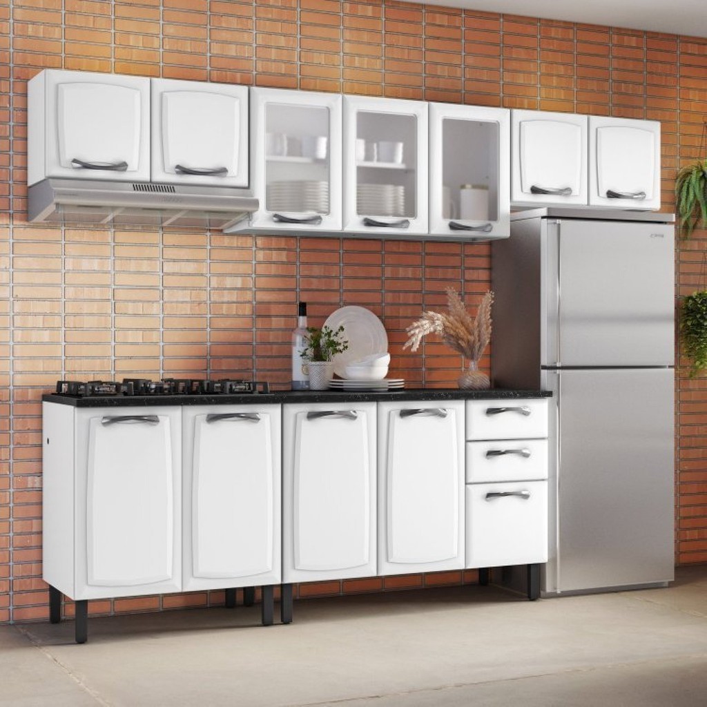 Cozinha Completa Modulada 5 Peças 12 Portas 2 Gavetas New Premium Itatiaia Branco