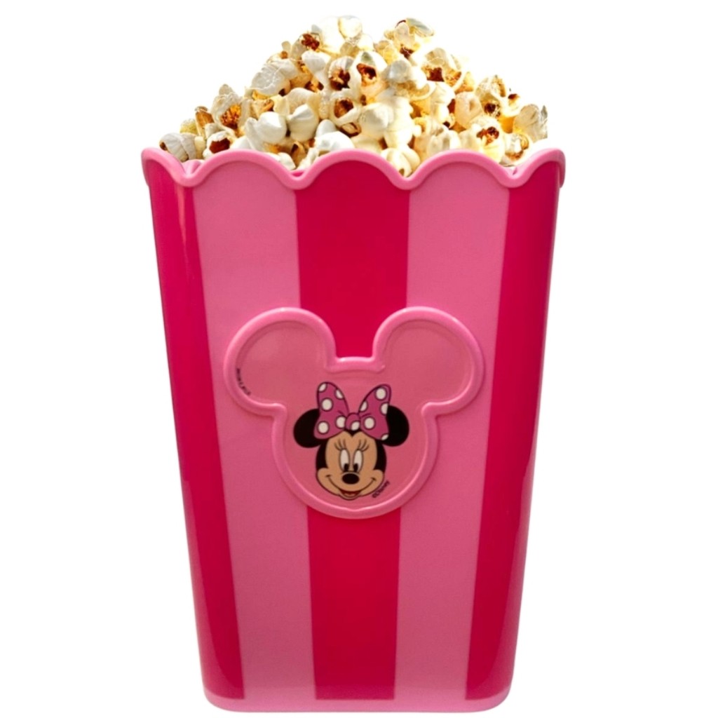 Pote Pipoca Pipoqueira Quadrada Minnie Rosa 1,5L Plasútil