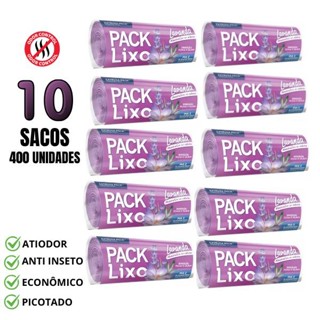 Saco de Lixo Cheiroso Lavanda p/ Banheiro e Pia Saco de Lixo Perfumado 10L Kit 10 Pacotes 400 Unid em Oferta na Shopee