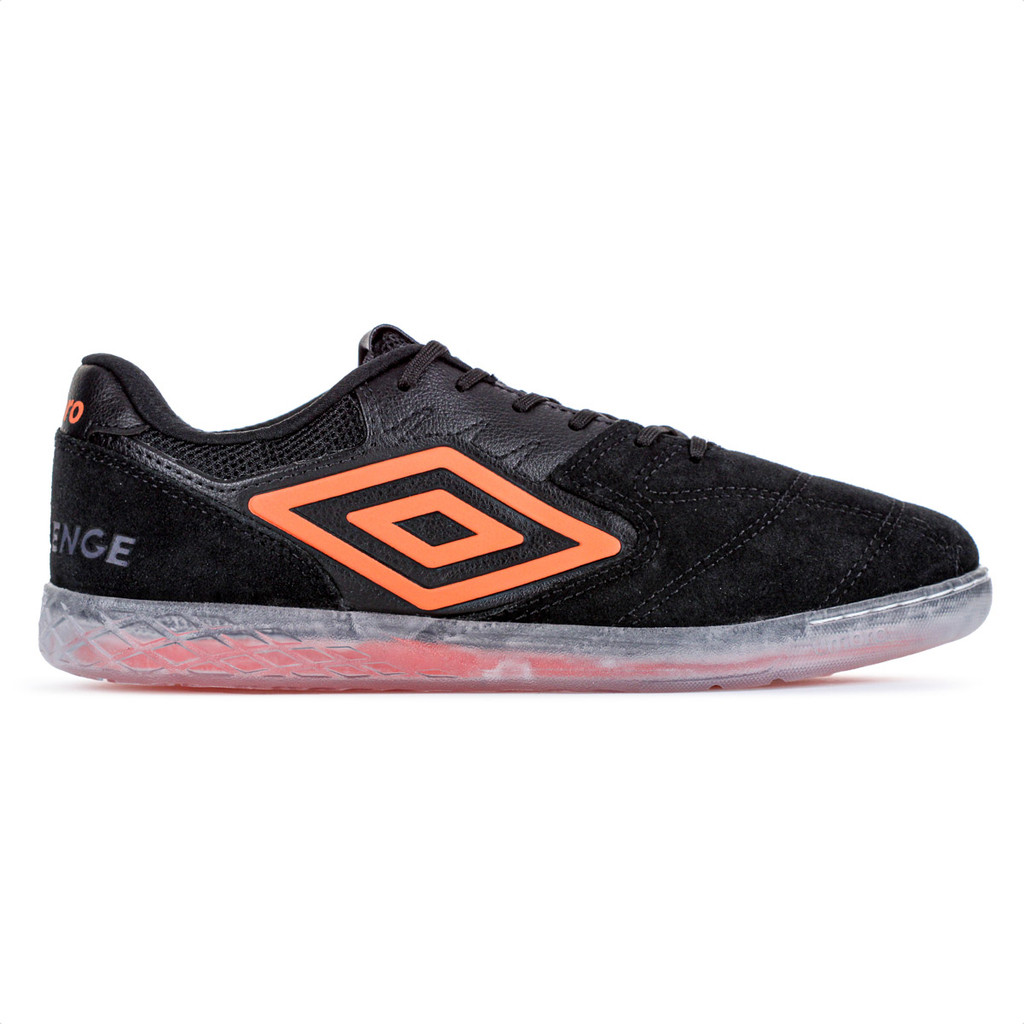Chuteira Umbro Futsal Pro Challenge Preto e Laranja - Masculino