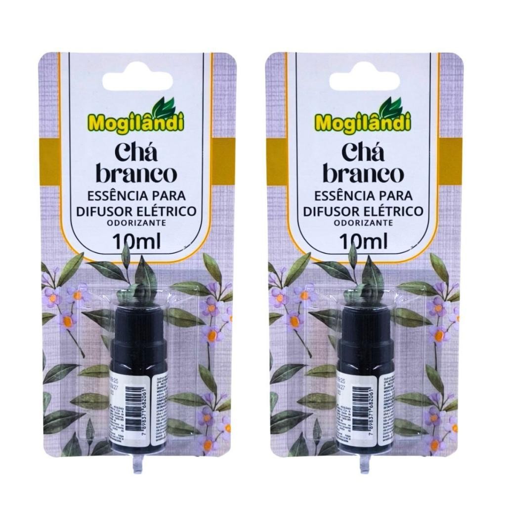 Kit 2 Odorizante Essência Para Difusor Elétrico Chá Branco - 10ml em Oferta na Shopee