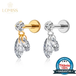 Piercing Labret Titânio Pvd Ponto De Luz Com Zircônia Cravejado Pingentes Para Lábio Helix Tragus Conch Orelha Boca