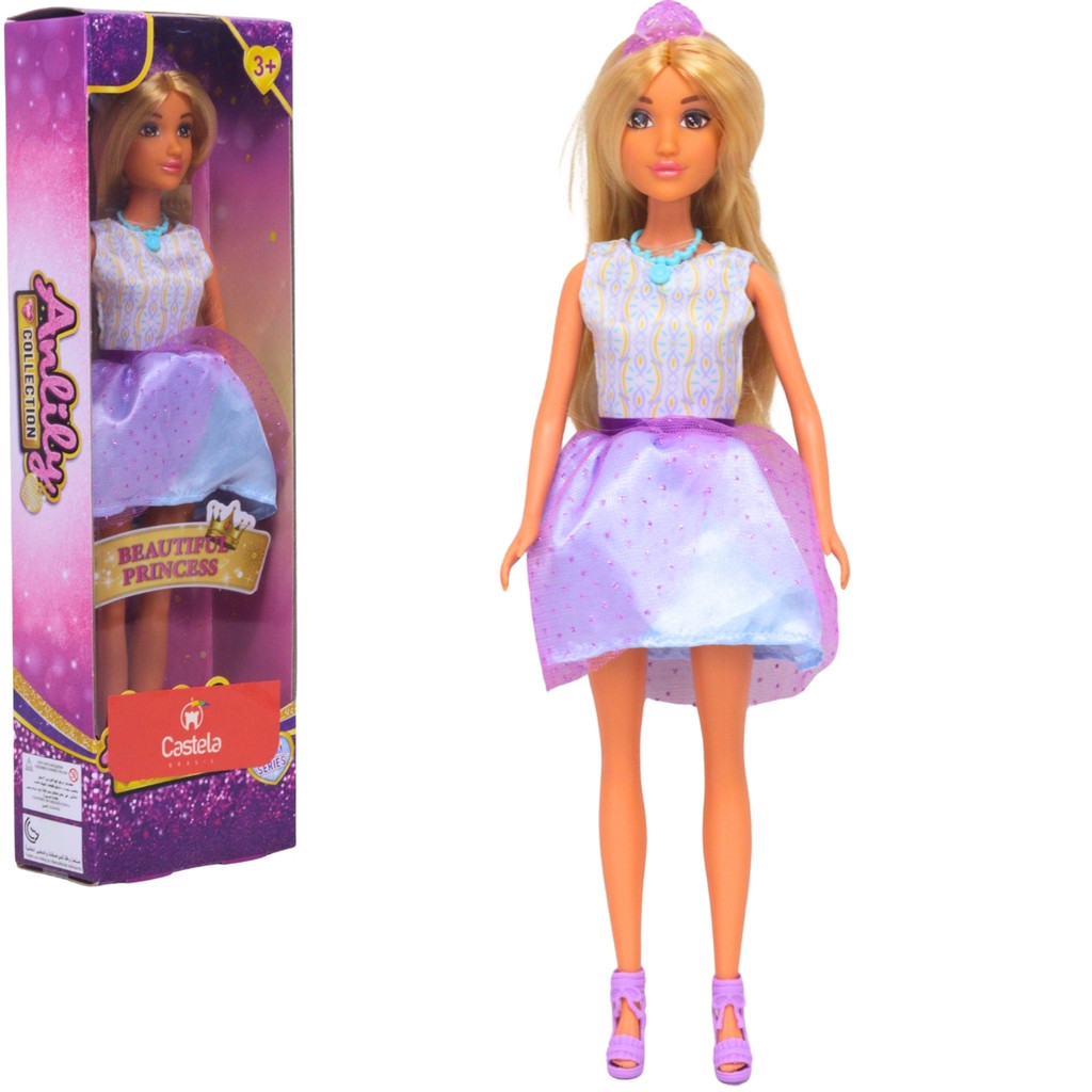 Boneca Anlily Coleção Princesa Vestido Verão Roxo - Castela