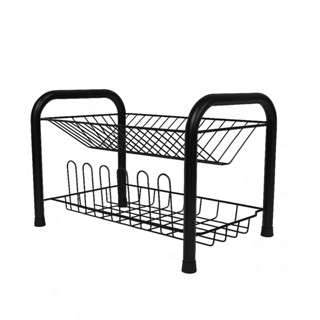 Escorredor de Pratos Duplo em Aço Reforçado - Disponível em Todas as Cores em Oferta na Shopee