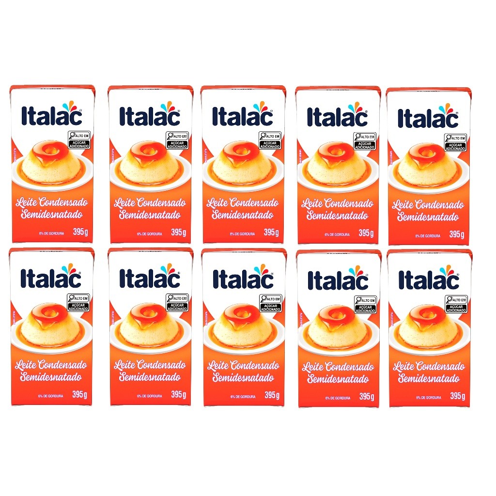 Leite Condensado semidesnatado Italac 395gr kit com 10 unidades