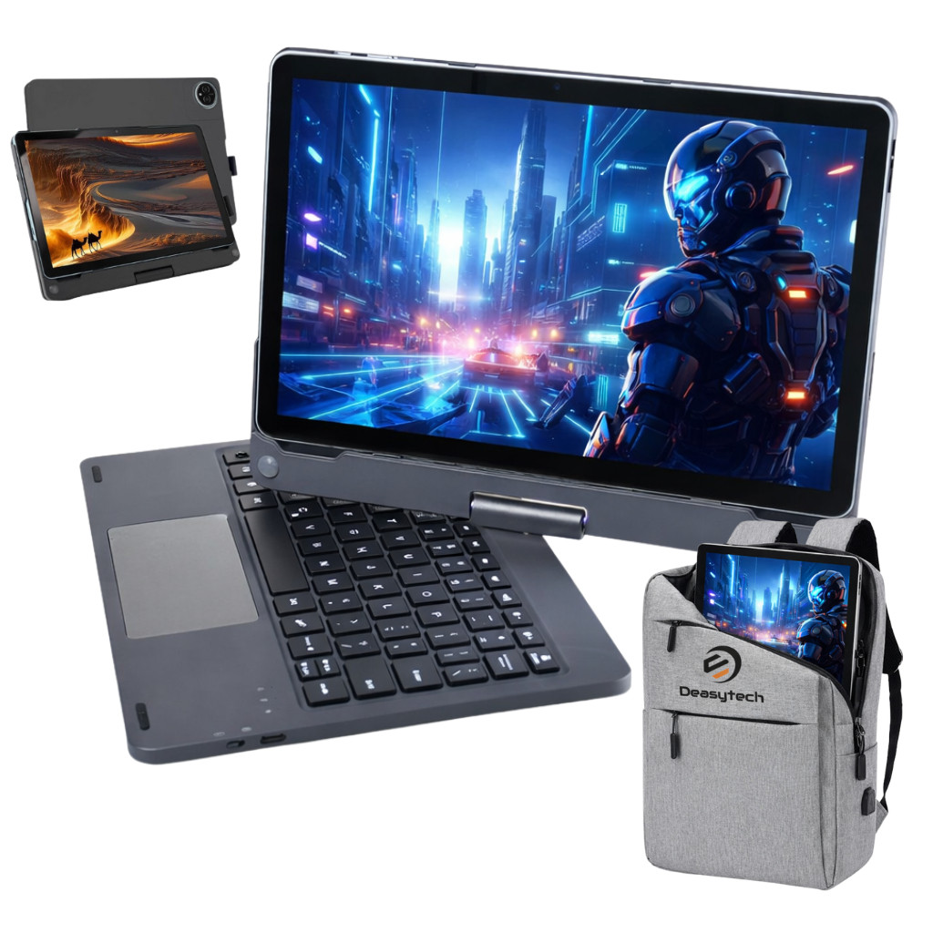Tablet Android 256gb Memória 11' Polegadas Capa Giratória 12gb RAM Wi-fi 5G Modelo E19 + Teclado e Mochila