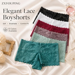 ZXYOUPING 1/4pcs Calcinha Feminina De Renda Macia Respirável Stretch Cueca Boxer Confortável Sem Costura